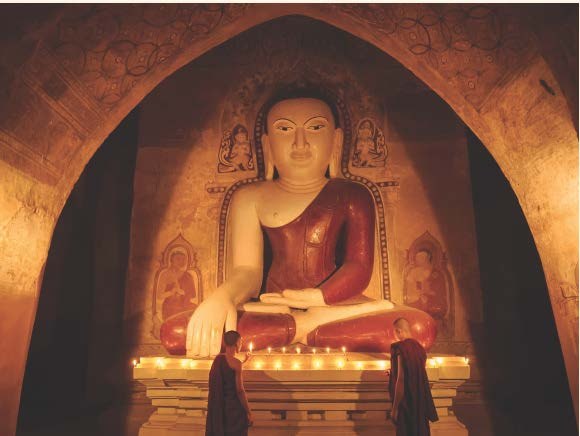 Buddha statue within a temple hall